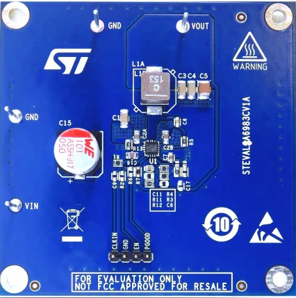 Evaluation board based on DC-DC converter buck regulator A6983CQTR